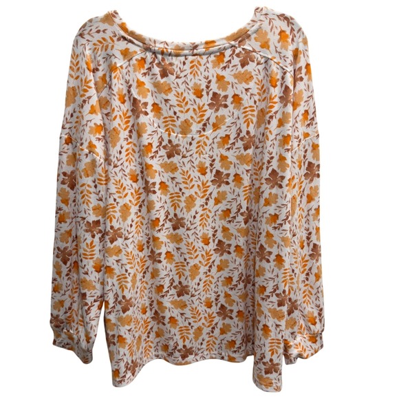 Muk Luks Plus 2X Cozy Fall Sweater Top‎ | Soft Autumn Floral Pullover - Picture 2 of 8